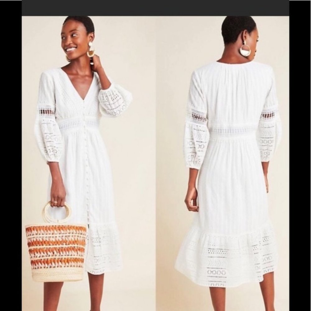 NWT Anthropologie | Ebba Eyelet Midi Dress